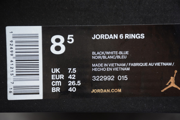 AIR JORDAN 6 RINGS COOL GREY WHITE 322992-015