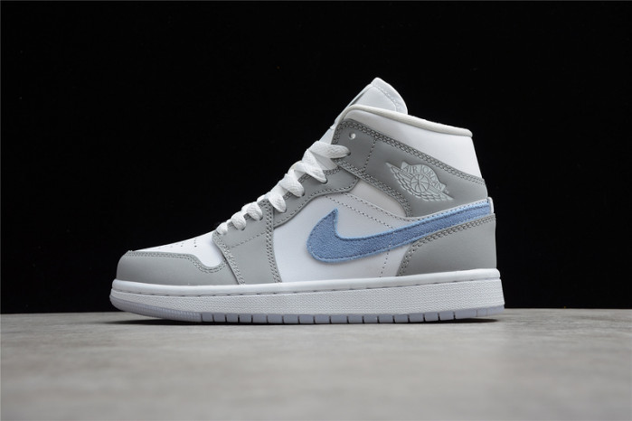 Air Jordan 1 Mid Wolf Grey Aluminum (W) - BQ6472-105