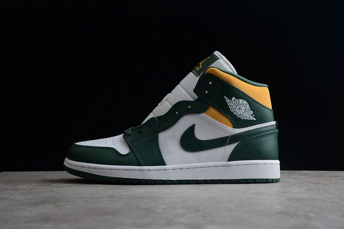 Air Jordan 1 Mid Green Yellow 554724-371