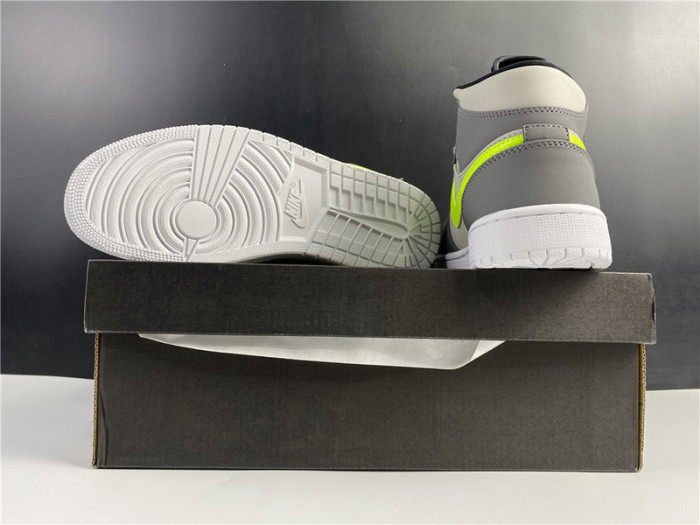 Air Jordan 1 Mid Grey Volt 554724-072
