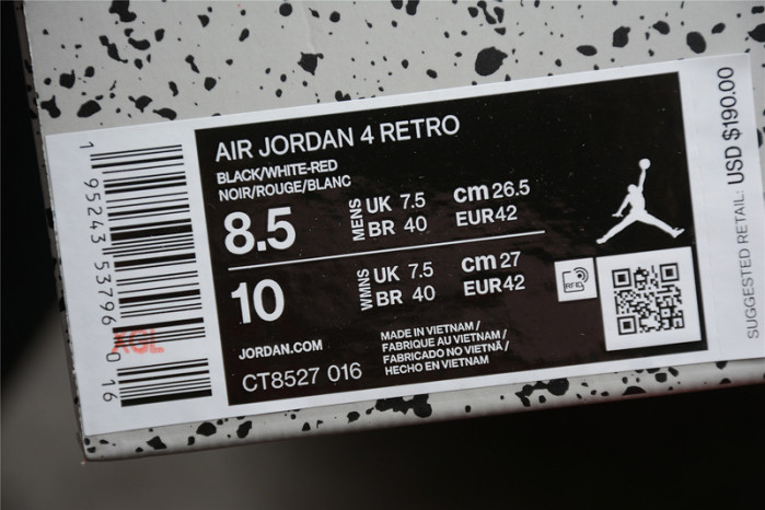 Air Jordan 4 Red Thunder CT8527-016