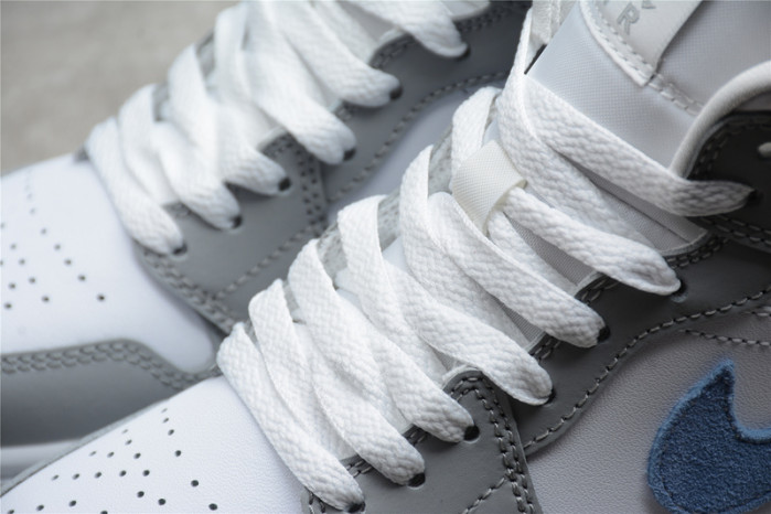 Air Jordan 1 Mid Wolf Grey Aluminum (W) - BQ6472-105