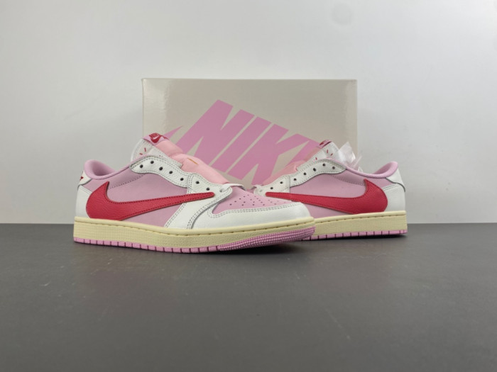 Travis Scott × AJ1 Low "Shy Pink" IQ7604-101