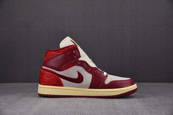 Air Jordan 1 Mid SE Tiki Leaf Team Red DZ2820-601